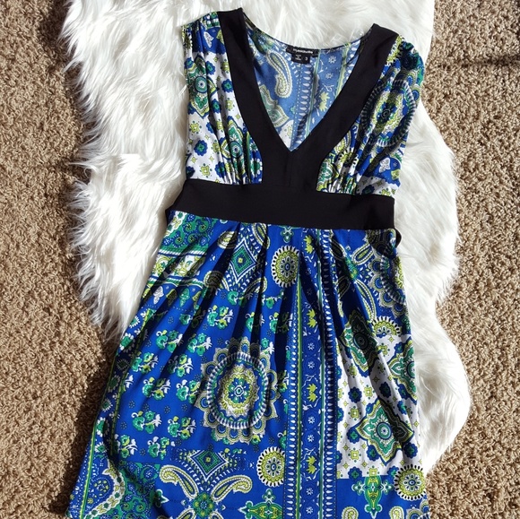 mymichelle Dresses & Skirts - Blue and Green Geometric Dress